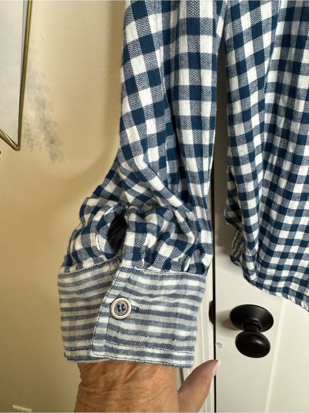 Easel Mixed Pattern Button Down - Picture 5 of 8